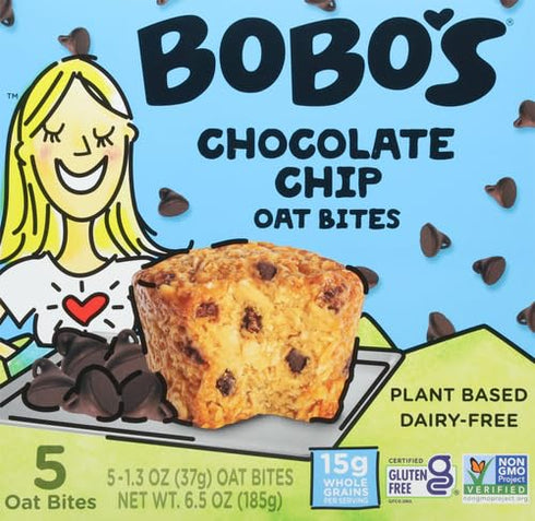 Bobo's Oat Bars 1.3 Oz, 5 (Pack 5) Bobo's Oat Bites Original with Chocolate Chips, Ct
