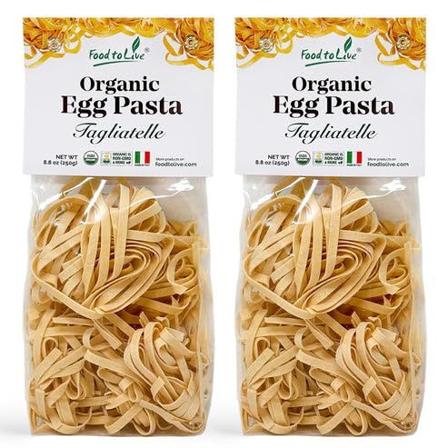 Food to Live Organic Egg Tagliatelle Pasta 8.8 oz (Pack of 2)