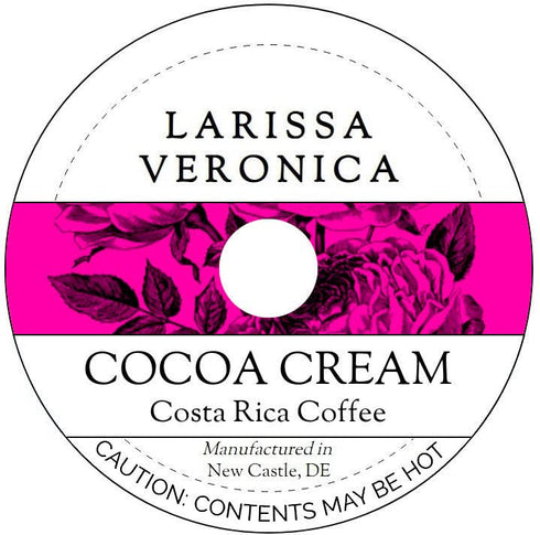 Larissa Veronica Cocoa Cream Costa Rica Coffee (Single Serve K-Cup Pods) (Gourmet, Naturally Flavored,