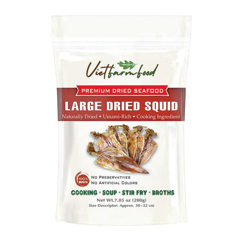 LARGE DRIED SQUID 7.05 Oz (200g) VIETFARMFOOD: Savory Seafood Flavor Ready to