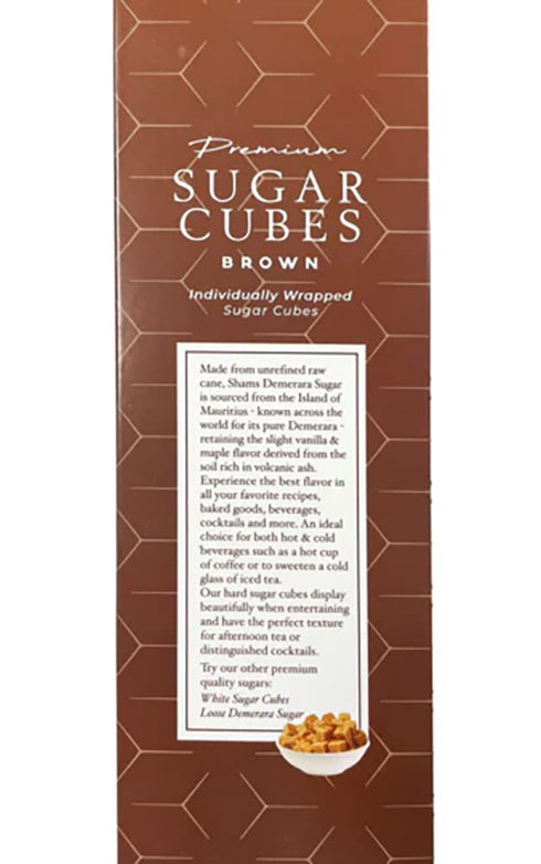 17.6 Shams Kosher Sugar Cubes Pure Cane Sugar Cubes, Non-GMO, Vegan, Certified Kosher, Individually Wrapped Brown
