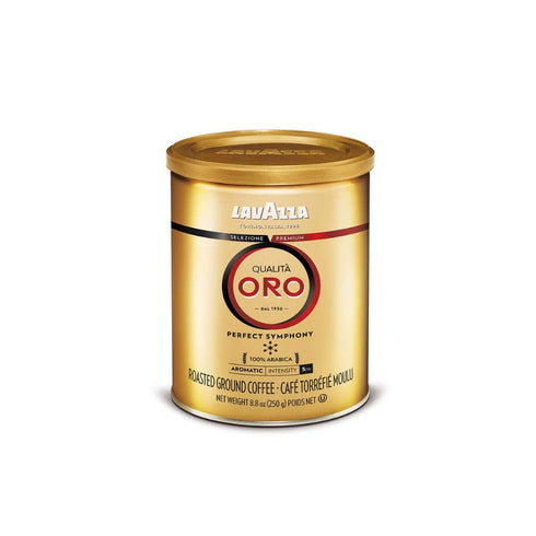 100% 8.8 oz (Pack 6) Lavazza Qualit Oro Ground Coffee, Medium Roast, Arabica, Tin