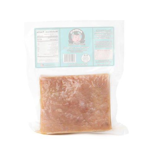 Amba's Quality Cured Products 16oz (1lb) Packed Salted Pork Fatback (Skin On), Net Weight Vacuum Bag, Used