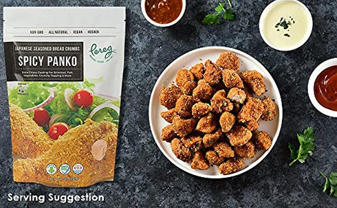 Pereg Spicy Panko Bread Crumbs, 9 Oz, Hot Spicy Flavor for Coating & Stuffing