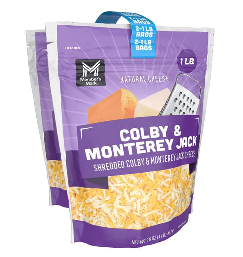 Generic Colby 16 oz., 2 and Monterey Jack Shredded Cheese pk.