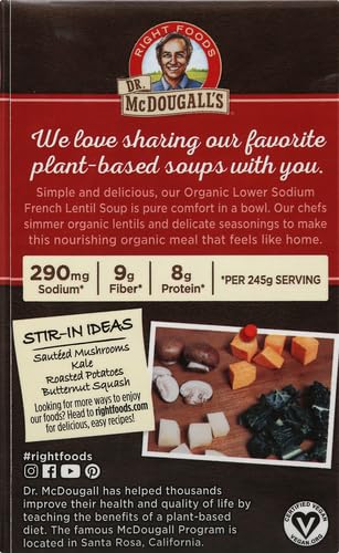 18 Dr Mcdougalls, Organic Low Sodium French Lentil Soup, Ounce