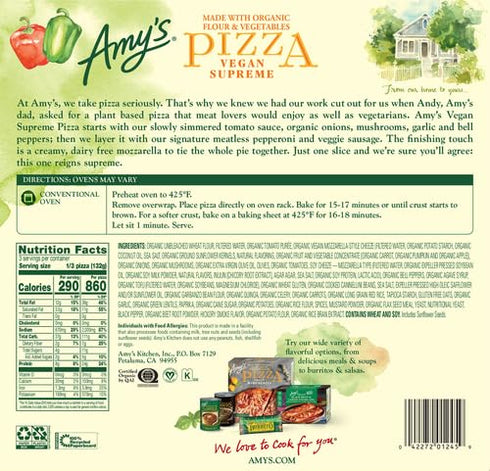 14 Oz Amy's Pizza Supreme Vegan