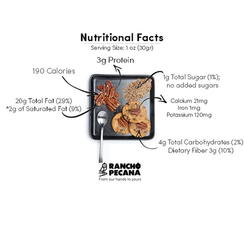 1 LB, 3g 1 oz, RANCHO PECANA - Natural Pecan Flour, non-GMO, Grain Free, Gluten Free, Heart Healthy, Kosher, Organic