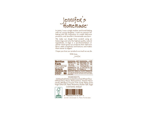 5 OZ JENNIFERS HOMEMADE Rosemary Breadsticks, VEGAN All Natural, Made with extra virgin olive oil, Crunchy