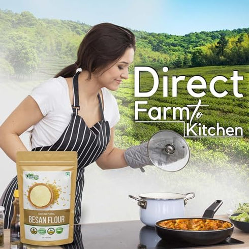 454 16 oz Organic Zing Besan Flour Food Grade g / - Chickpea Flour for Cooking, Baking and Everyday Recipes