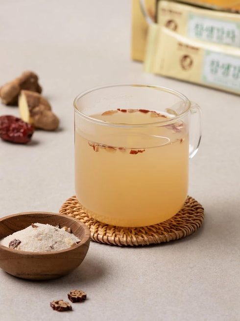 LENITH 30 Korean Ginger Tea Instant Ginger Drink Powder Caffeine Free Easy to Brew Drink Like a Tea Hot or Cold