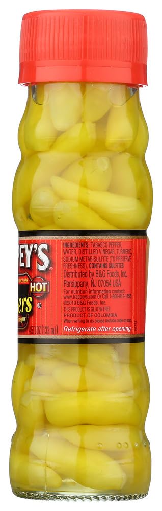 4.5-Ounce (Pack 12) Trappey's Hot Peppers in Vinegar, Glass Bottles of by Trappey's