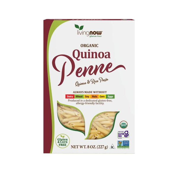 NOW Foods Organic Quinoa Penne, Gluten-Free, Corn-Free, Non-GMO, 8-Ounce Quinoa and Rice Pasta