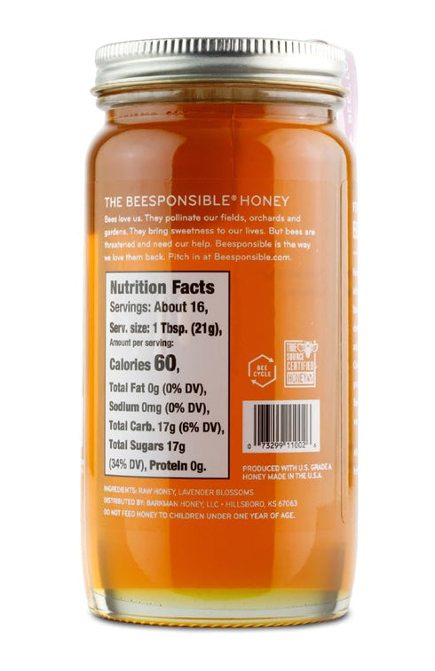 12 OZ Pack 2 Bee Harmony Lavender Infused Honey, Each