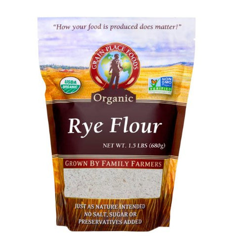 Grain Place Foods 1.5 lb. Organic, Non-GMO Rye Flour | Bag | Hearty, Nutrient-Rich Flavor for Baked Goods |