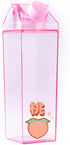 TeesAndTankYou Peach Milk Cute Kawaii Japanese Milk Carton Water Bottle 500ml 16.9oz