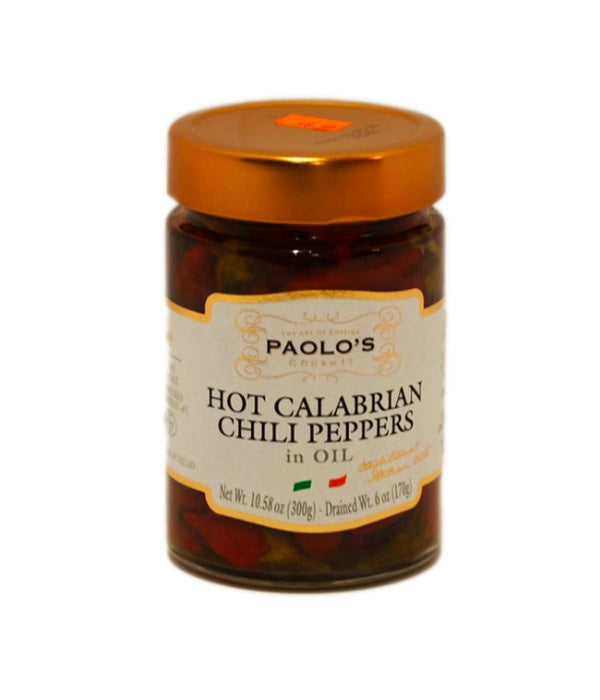 Paolo's Gourmet HOT CALABRIAN CHILI PEPPERS IN OIL by | 300 g | Ideal
