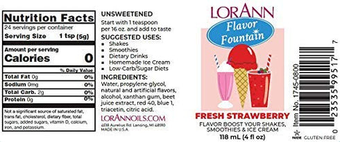 LorAnn 4 oz Fresh Strawberry Flavor Fountain Bottle