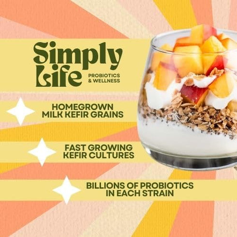 Turkish Milk Kefir Grains Starter - Bulgaros & Pajaritos Strain by Simple Life Probiotics