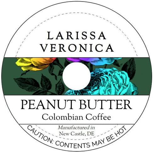 Larissa Veronica Peanut Butter Colombian Coffee (Single Serve K-Cup Pods) (Gourmet, Naturally Flavored, Whole