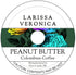 Larissa Veronica Peanut Butter Colombian Coffee (Single Serve K-Cup Pods) (Gourmet, Naturally Flavored, Whole