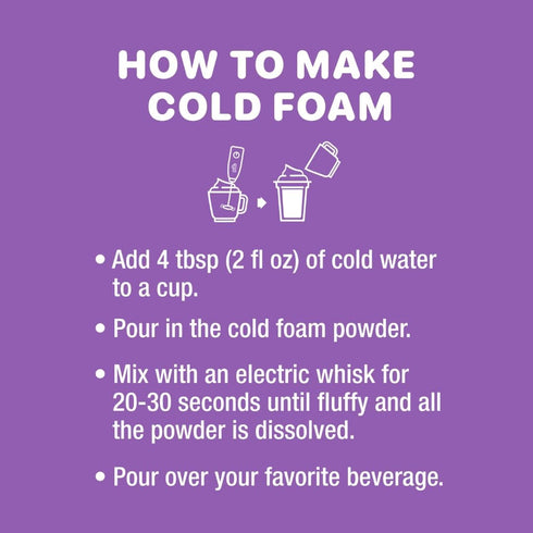 (12 8.47 oz) YULU FOODS Lavender Instant Cold Foam Sticks Servings, | Non-Dairy Floral Cold Foam for Iced Coffee, Tea
