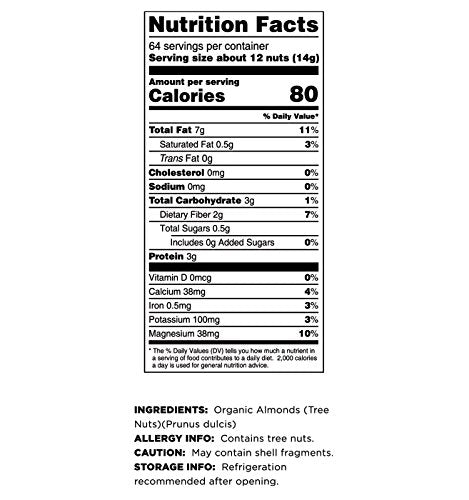 2 lbs Terrasoul Superfoods Raw Unpasteurized Organic Almonds (Sproutable)