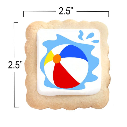 24 Pack Beachball Theme Individualy Wrapped Printed Cookies Bulk