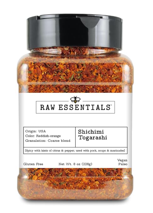 Shichimi Togarashi - Spicy with Hints of Citrus and Pepper, Japanese Spice for Ramen, Sushi, Pork Dishes, 8 Ounce Bottle