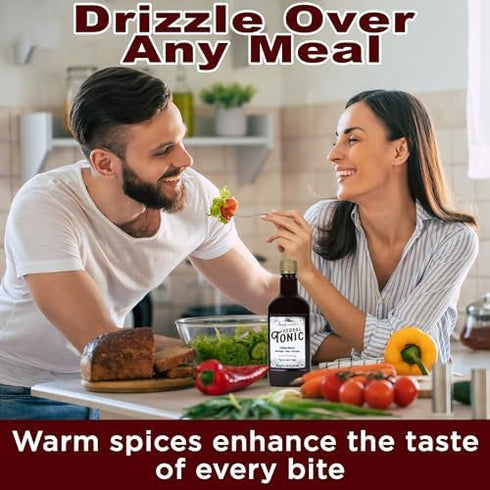 1-Pack 25 Immune 25 Oz. Sipping Apple Cider Vinegar Tonic of Amish Harvest Elixir with Herbs & Juices like Wildcrafted