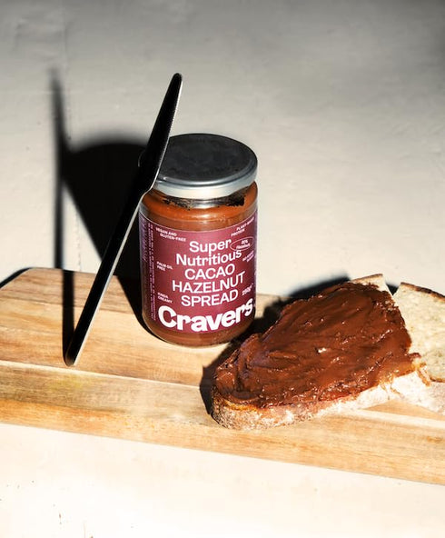 Cravers Cacao Hazelnut Spread No Refined Sugar - Vegan, Paleo & Gluten Free - No Palm Oil & No Artificial Sweeteners