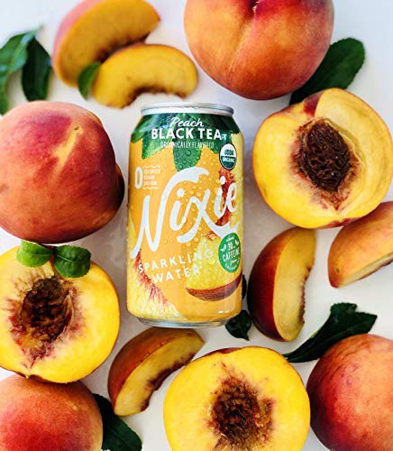 8 Pack, 12 Nixie Organic Peach Black Tea Sparkling Water FZ