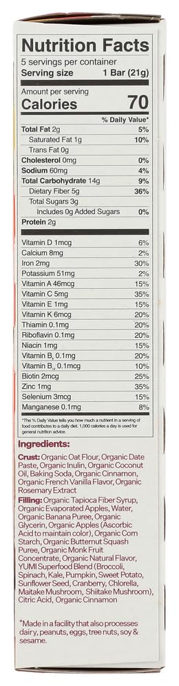 3.7 Yumi, Bars Toddler Apple Cinnamon Squash Organic, Ounce