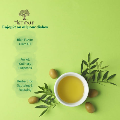 (500+ (1) Hermus by Cinagro Extra Virgin Olive Oil, Arbequina Variety, High Polyphenols ppm), Cold Press, Early