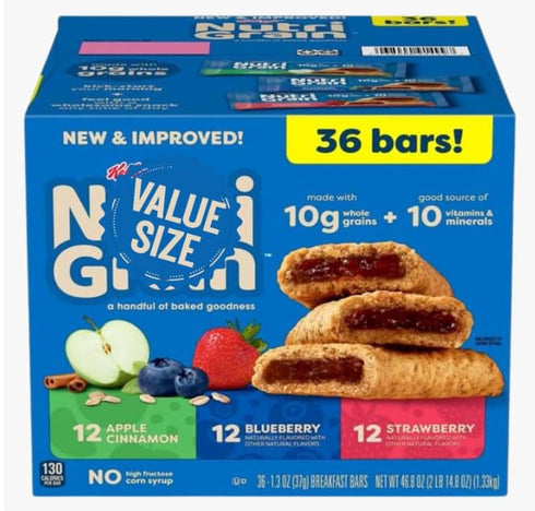 Generic Breakfast Bars, Variety Pack, 1.3 oz, 36 ct