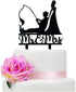 Fishing Wedding Cake Topper - Funny Bride and Groom Cake Decoration for Fishing Theme Wedding/Engagement