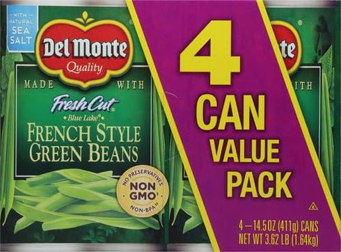 by Del Monte 14.5 oz. (Pack 8) Del Monte Fresh Cut Blue Lake French Style Green Beans, Can, Canned Vegetables