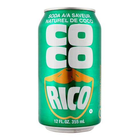 Coco Rico 12oz (Pack 18, 216 Oz) Coconut Soda, Can of Total of Fl