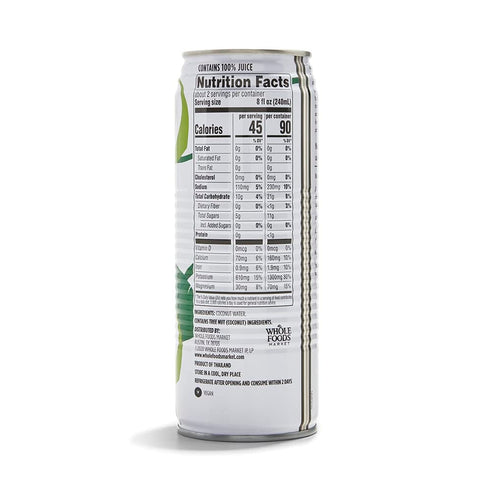365 100% 17.6 Oz (Pack 6) by Whole Foods Market, Coconut Water, Pulp-Free, Fl