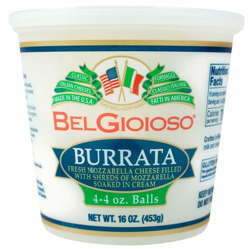 Generic Mozzarella Burrata, 16 oz, Fresh Mozzarella Cheese Filled With Shreds Of Mozzarella