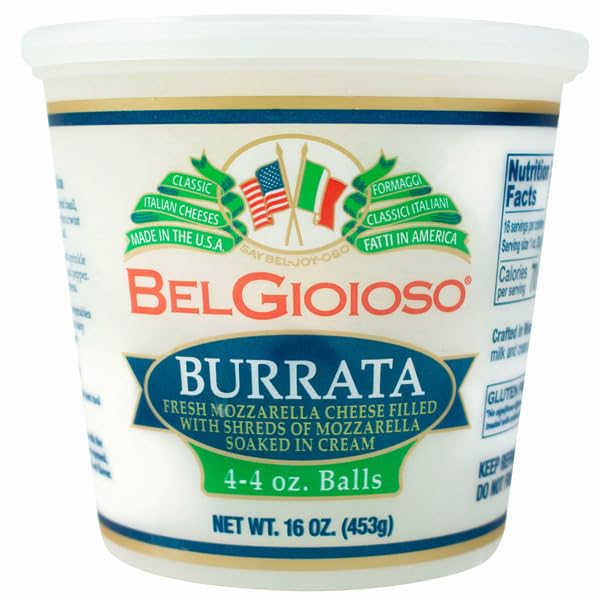 Generic Mozzarella Burrata, 16 oz, Fresh Mozzarella Cheese Filled With Shreds Of Mozzarella