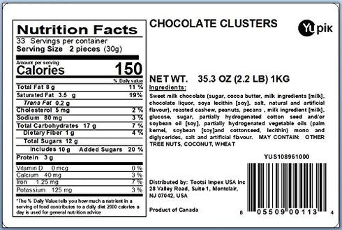 2.2 lb (35.2 oz), Yupik Caramel Peanut Clusters, Roasted Peanuts & Caramel Coated in Milk Chocolate, Smooth & Crunchy