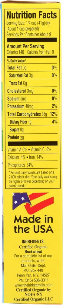 (3x13 oz.) Pocono Organic Cream of Buckwheat Cereal by Pocono