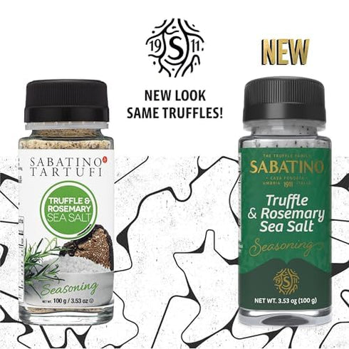 Sabatino Truffle & Rosemary Sea Salt Seasoning, 3.53 Oz - All Natural Gourmet Truffle Salt