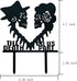 Till Death Do Us Part Wedding Cake Topper, Mr and Mrs Skull Skeleton Couple Black Silhouette