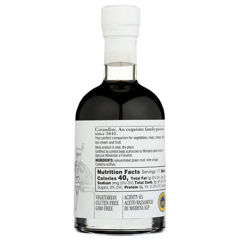 8.45 oz Carandini Emilio Silver Balsamic Vinegar of Modena PGI Premium Italian Vinegars | Made in Italy - fl
