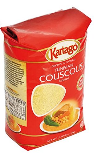 Authentic Tunisian Couscous - Medium Grain Dried Couscous, from Kartago - 1-Kg