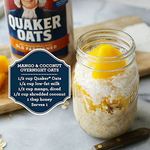 18 oz (Pack 6) Quaker Old Fashioned Oatmeal, Canister