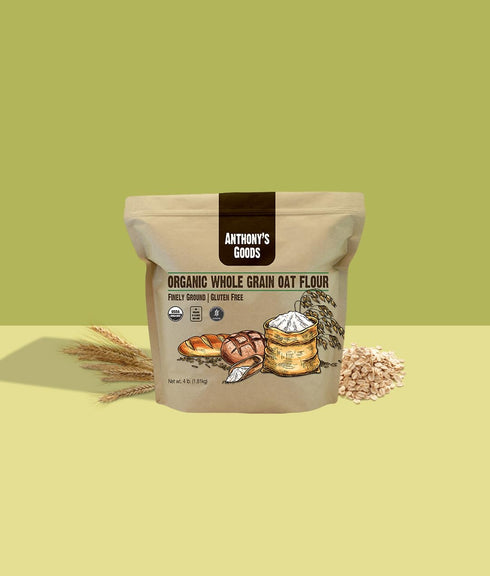 4 lb, Anthony's Organic Whole Grain Oat Flour, Gluten Free, Non GMO, Non Irradiated, Finely Ground, Vegan