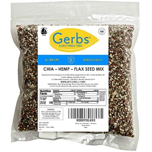 3 4 lbs. 14 Gerbs Super Seed Snack Mix | Raw, No Artificial Additives, Resealable Bag | Crunchy Flax, Chia & Hemp Blend